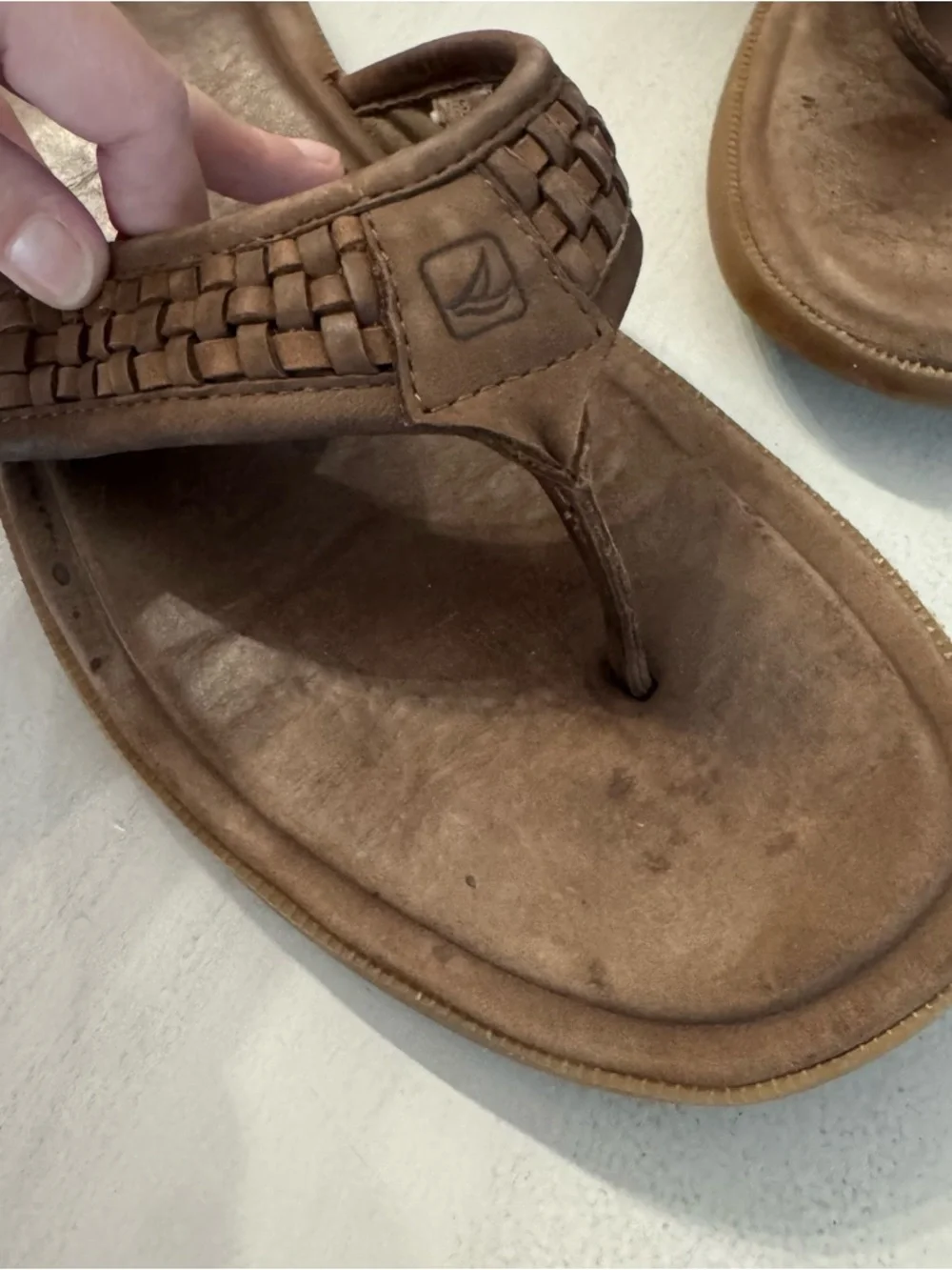 Sperry Top Sider Men’s Brown Leather Slip-On Sandals Sz 13M GUC